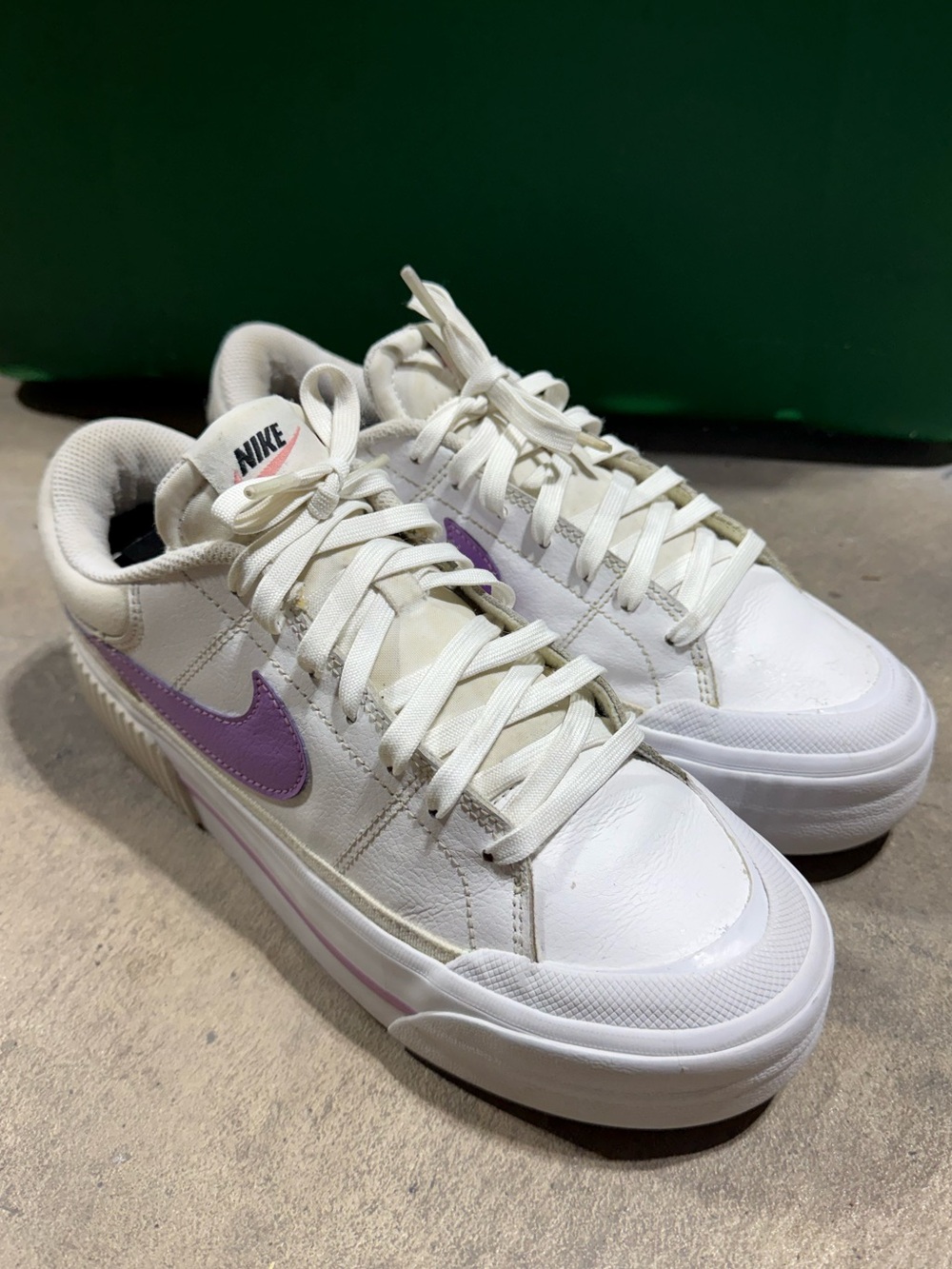 Nike Court Legacy Lift White Navy/Lavender Platform Sneakers DM7590-103 Sz: 8.5
